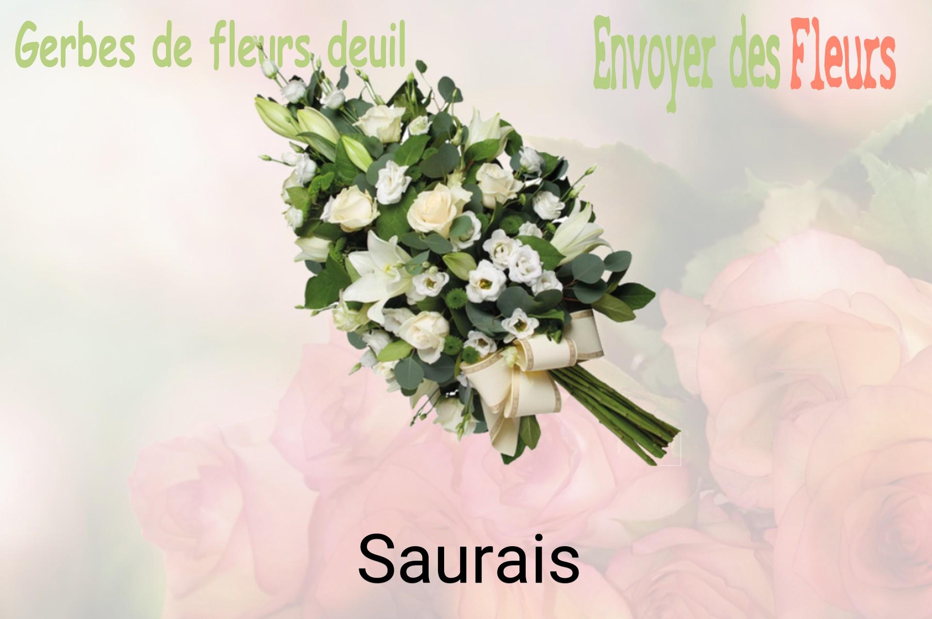 Gerbe de fleurs de deuil livrée à Saurais